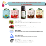 Narti Amla Reetha Shikakai Hibiscus Hair Powder Kit 15ml Rosemary Oil for DIY natural hair mask and scalp treatment 1.2kg